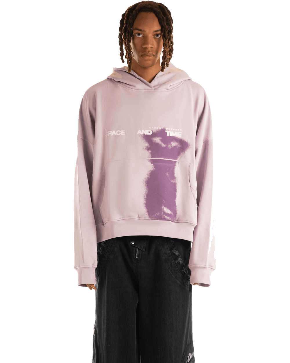 Pink graphic hoodie, front