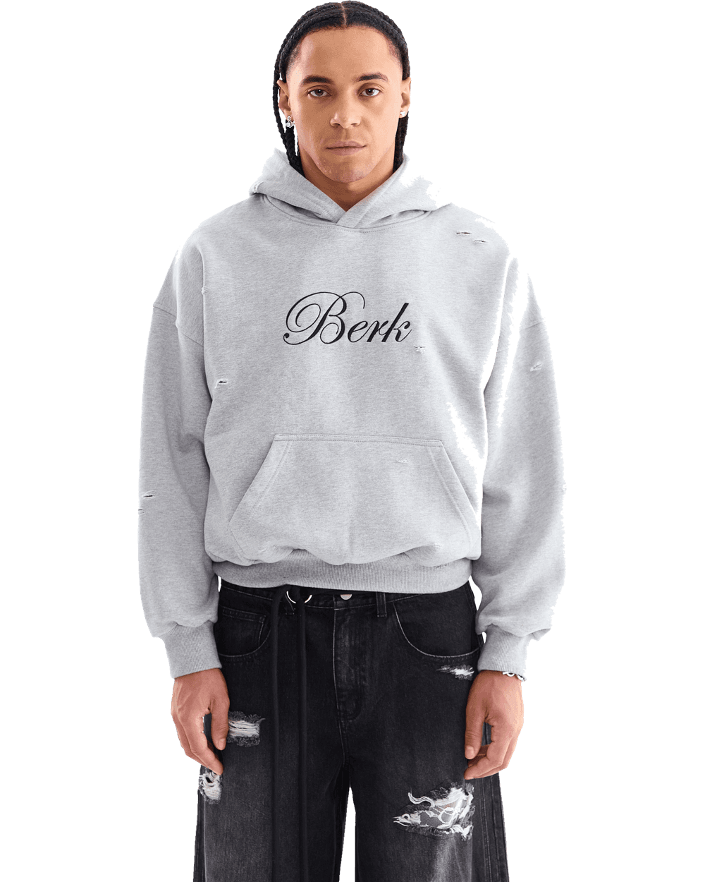 Signature hoodie, front, on model
