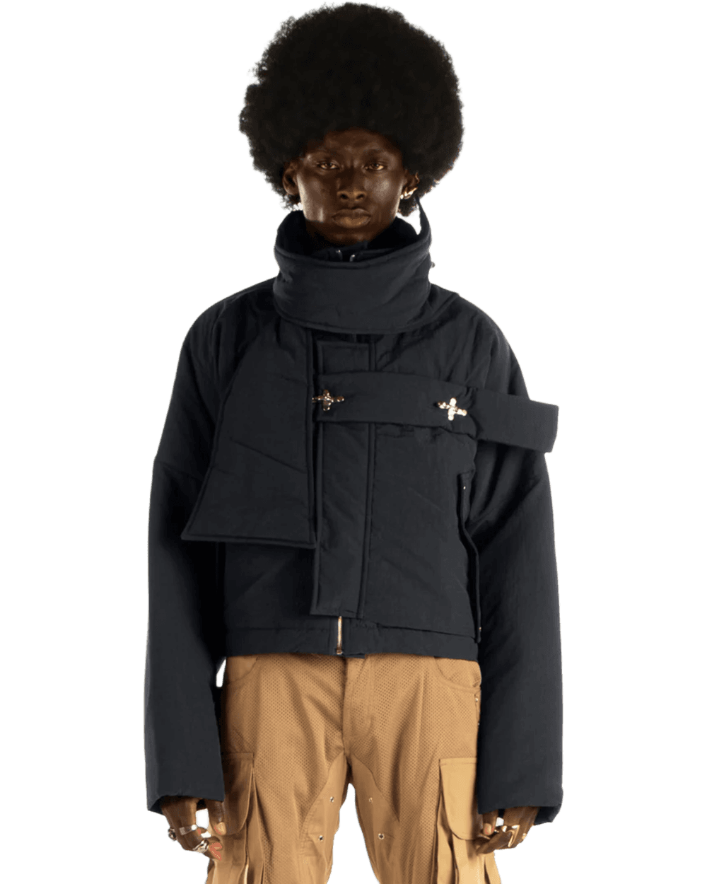 Technical outerwear jacket, front
