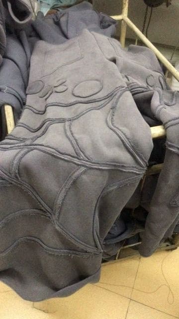 Heavyweight sweat sample in progress