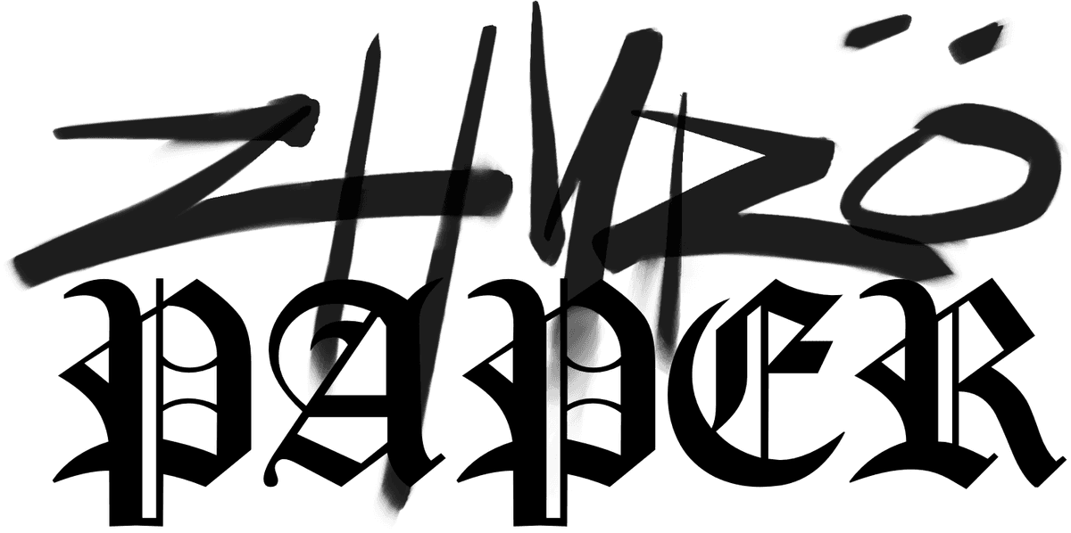 ZHYRO PAPER, the magazine masthead