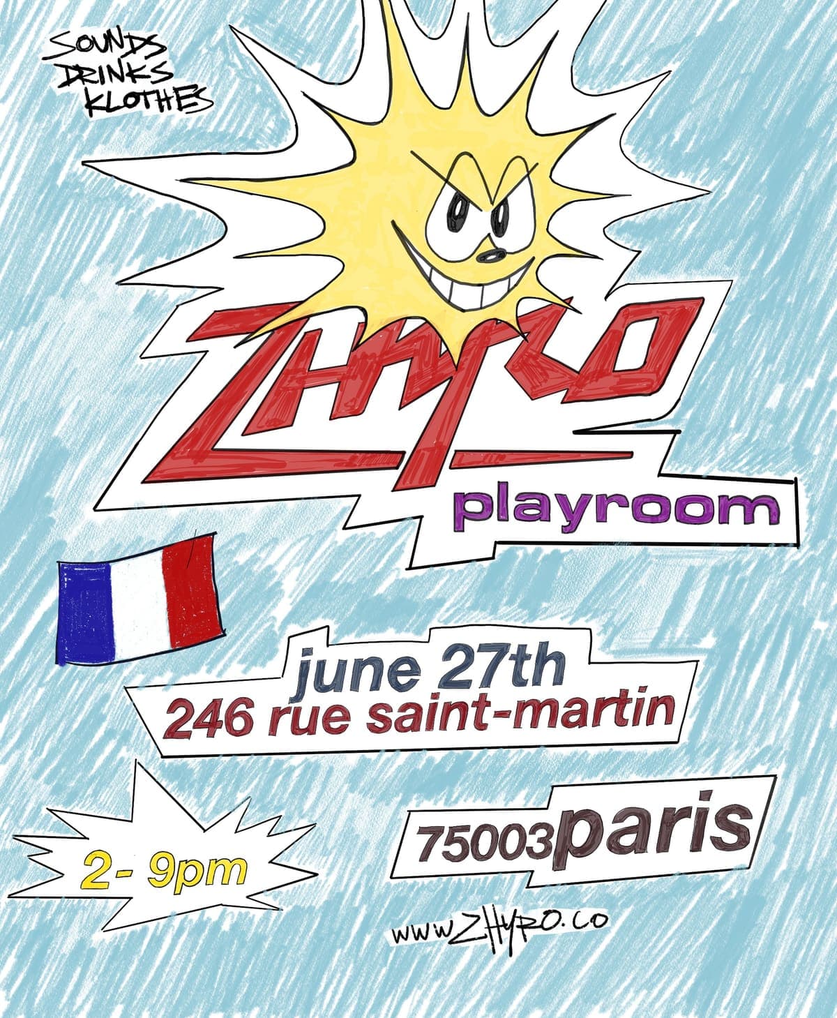 ZHYRO Playroom pop-up poster, Paris