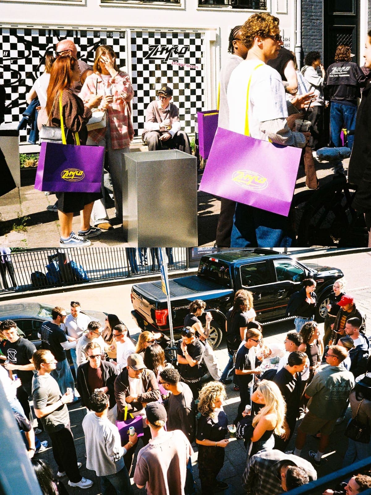 Visitors inside the pop-up